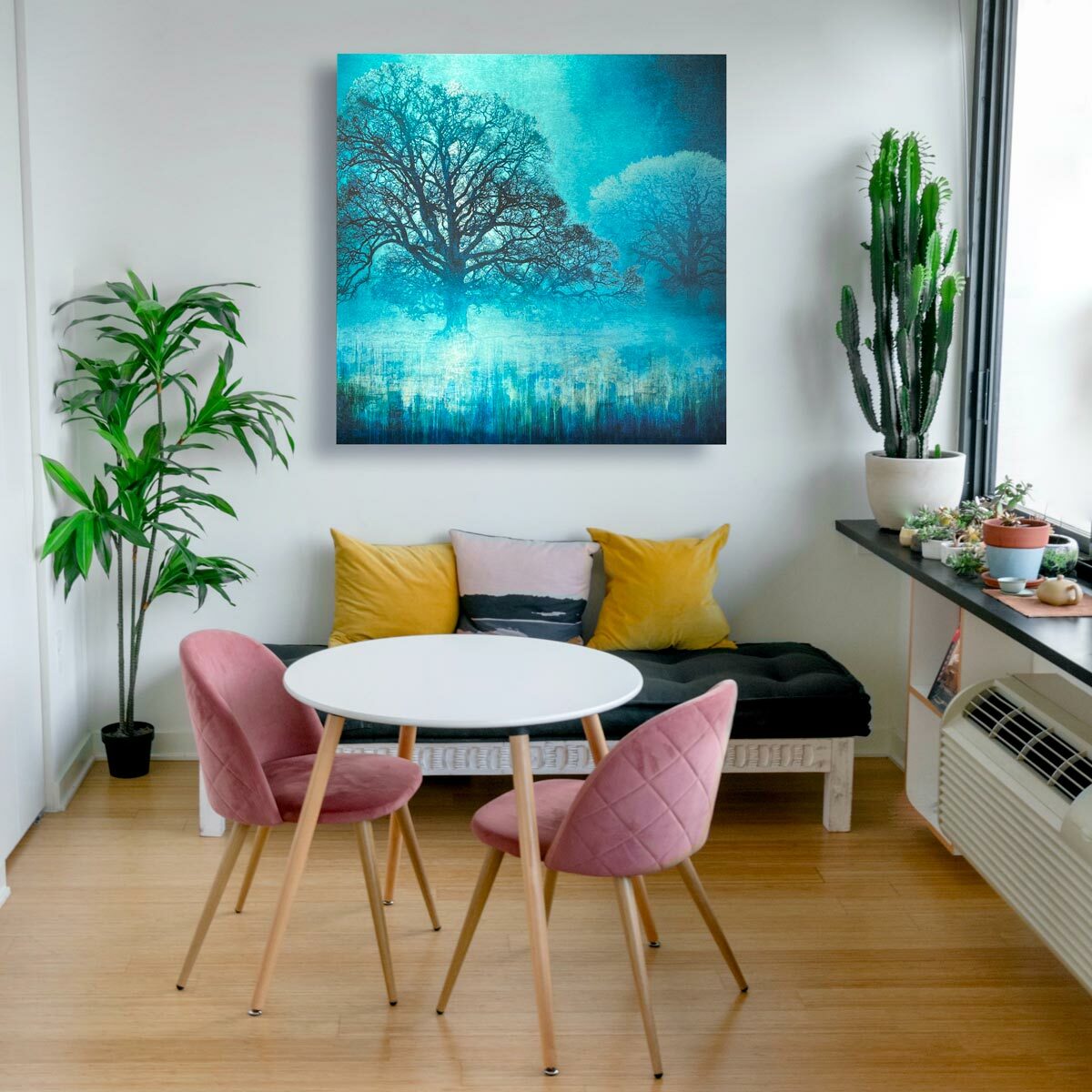 Large brushed aluminium print
