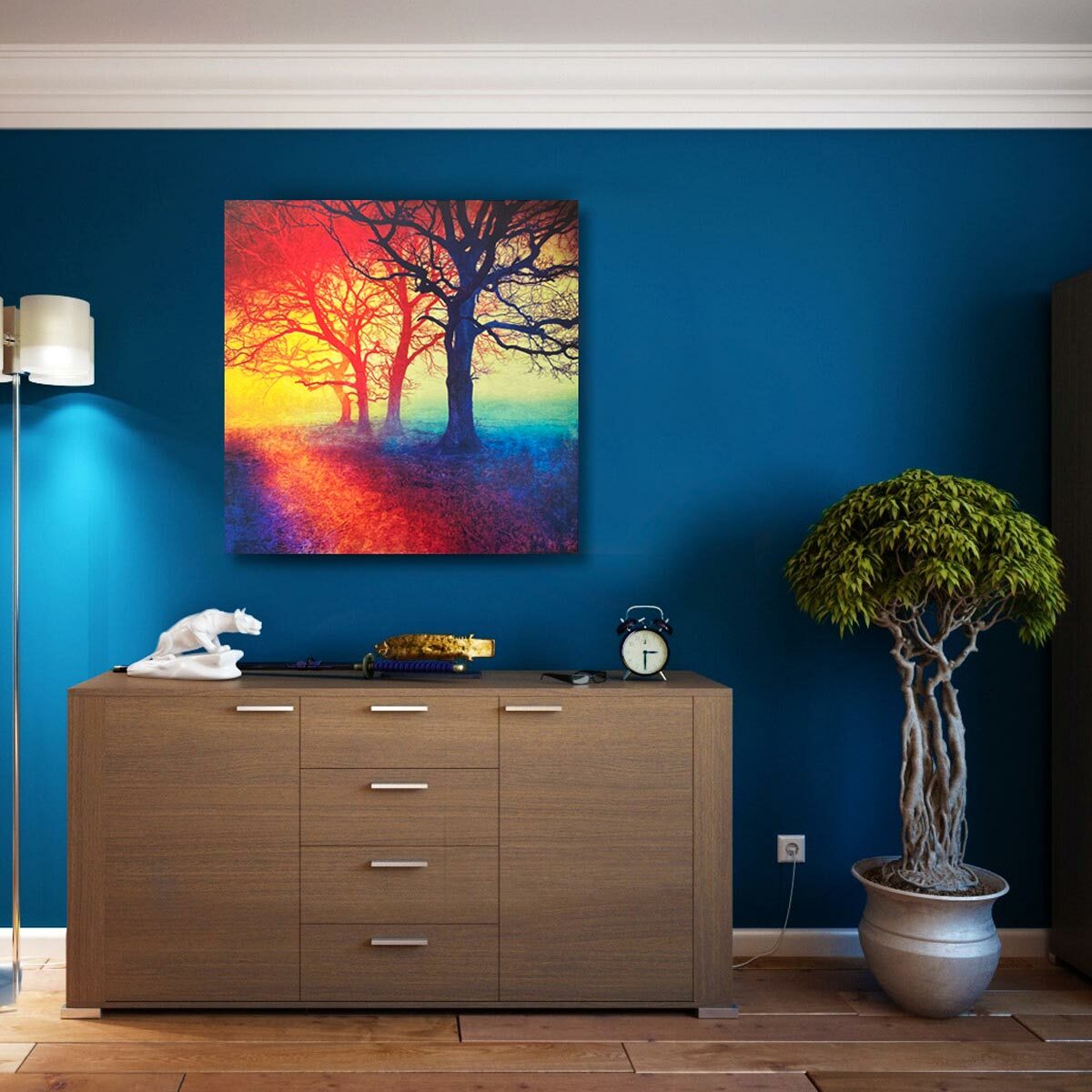 Large brushed aluminium print