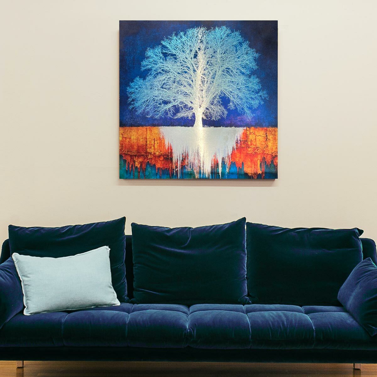 Large brushed aluminium print