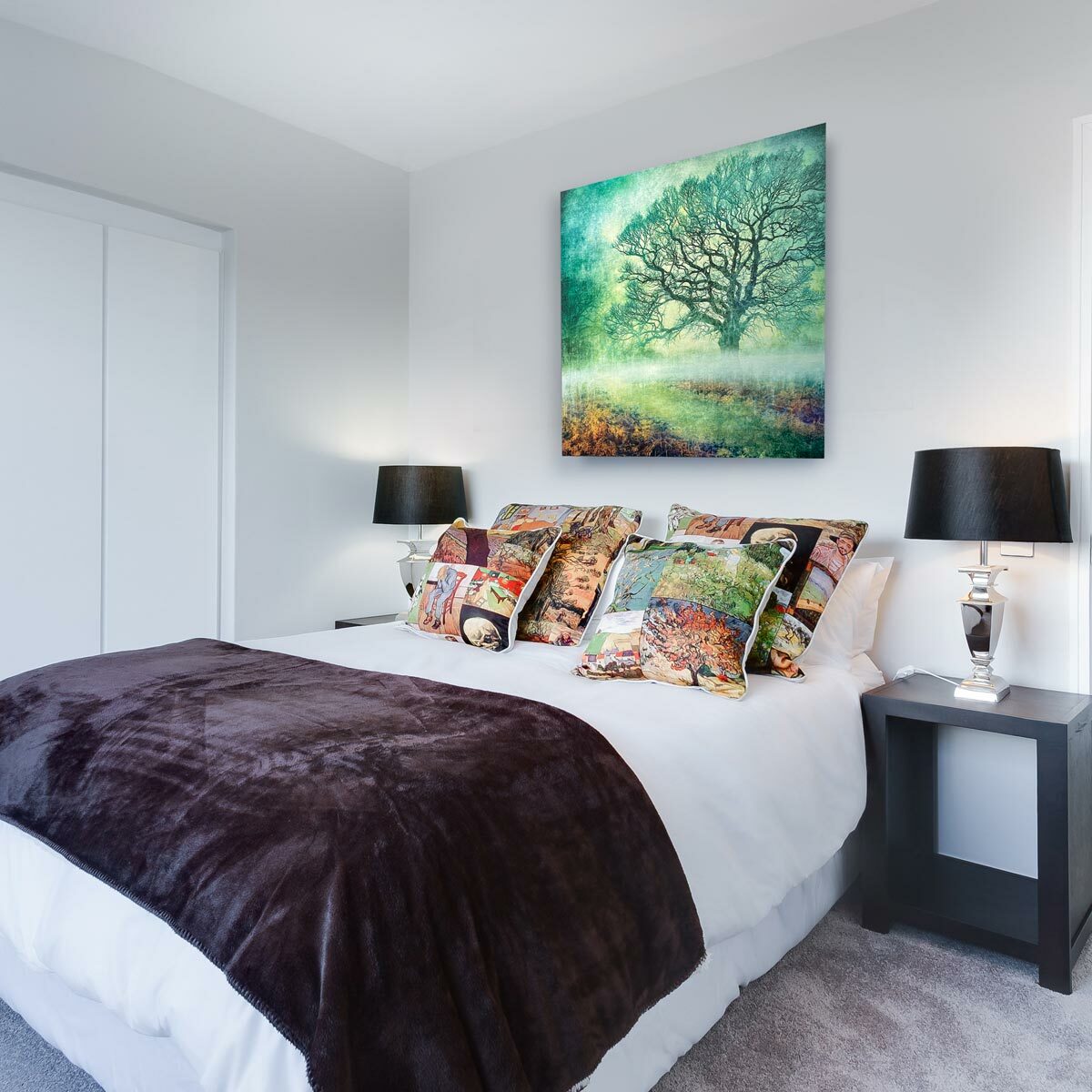 Large brushed aluminium print