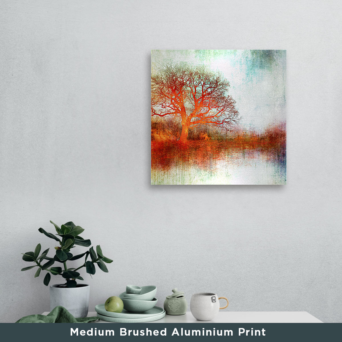 Medium brushed aluminium print