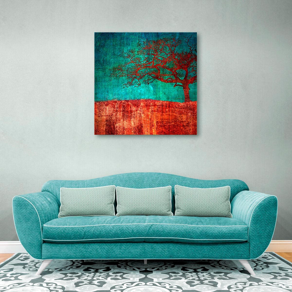 Large brushed aluminium print