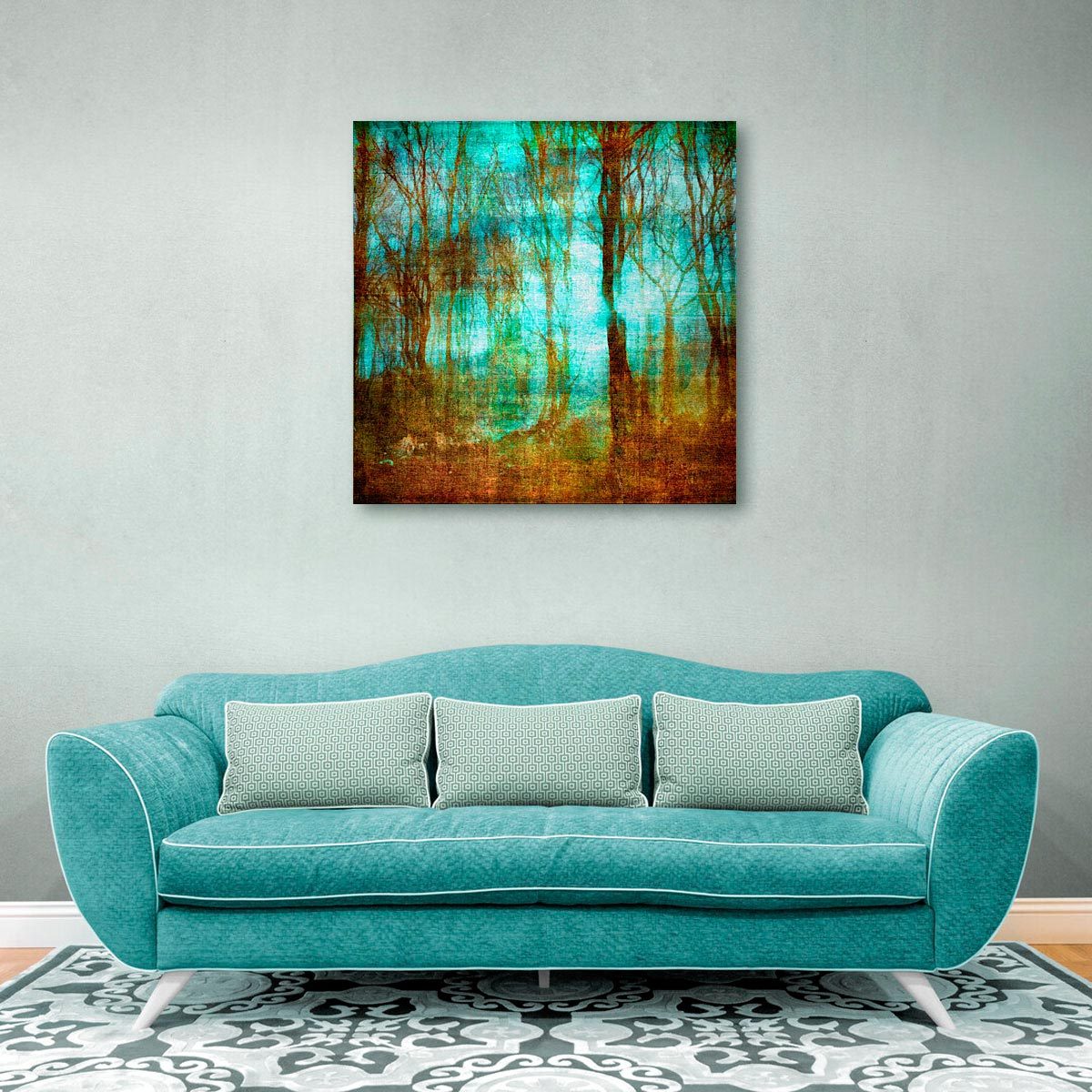 Large brushed aluminium print