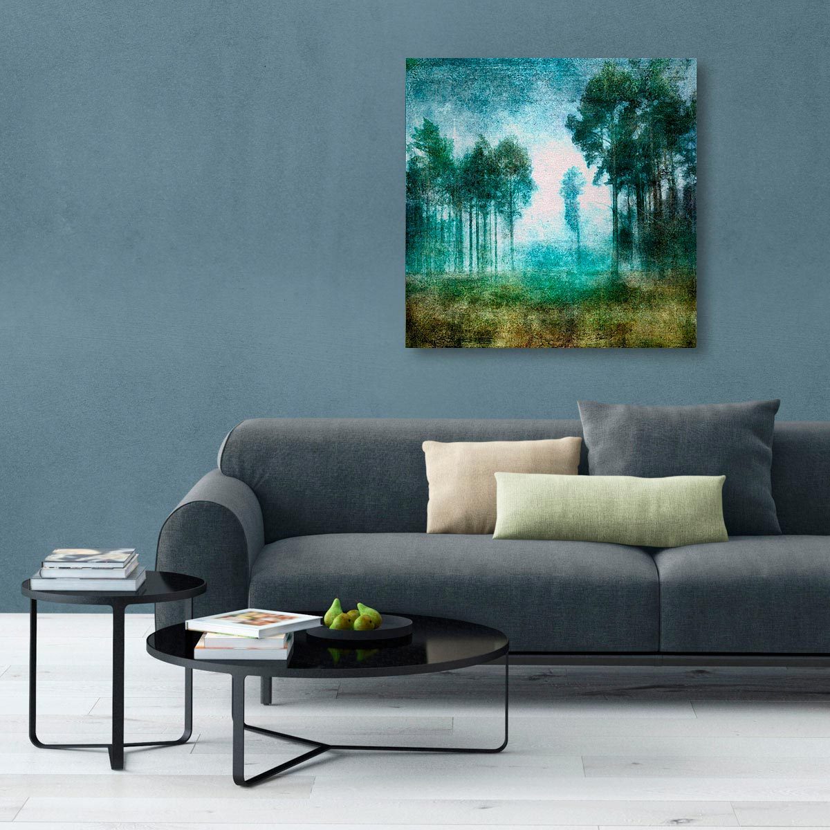 Large brushed aluminium print