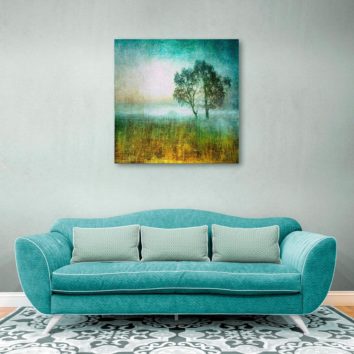 Large brushed aluminium print