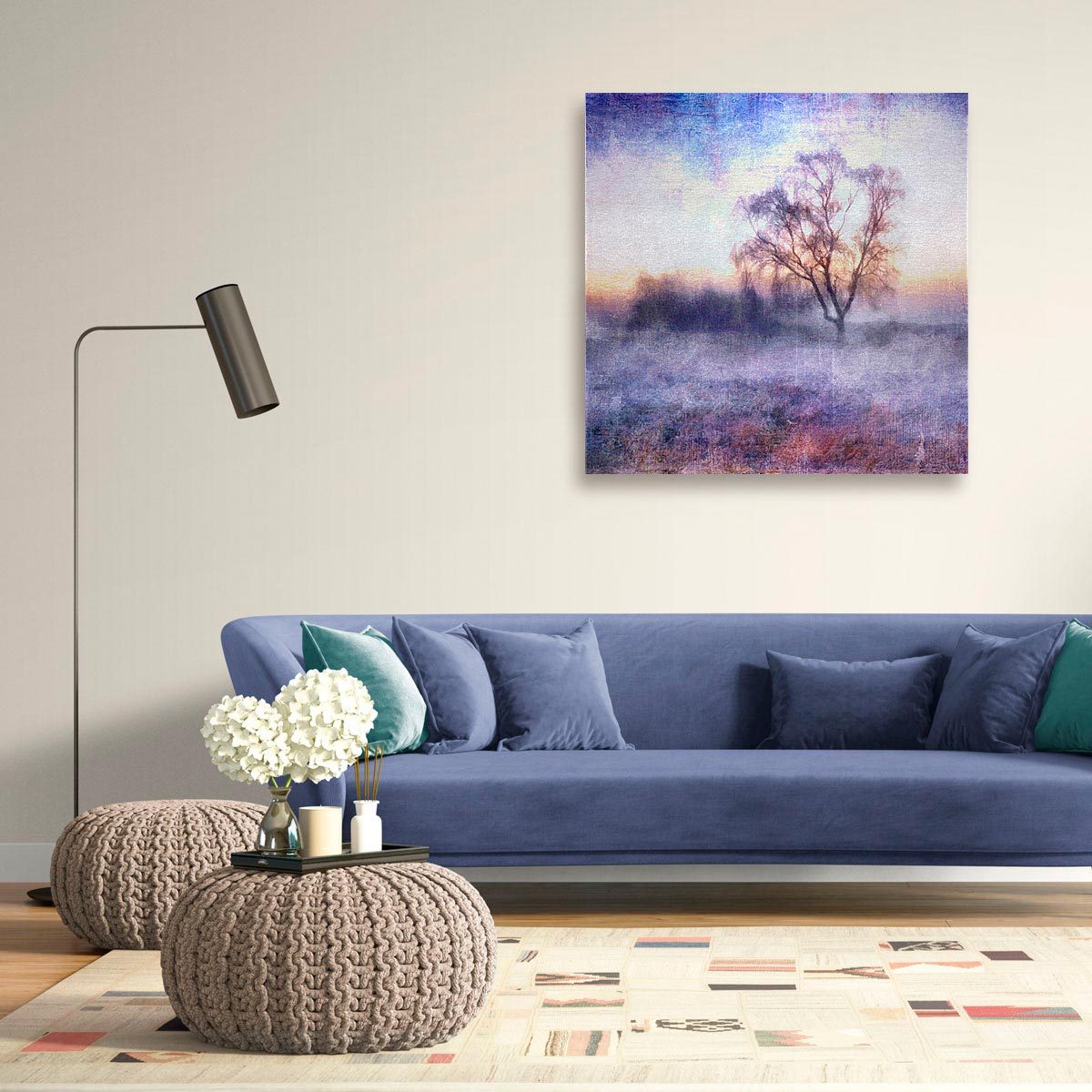 Large brushed aluminium print
