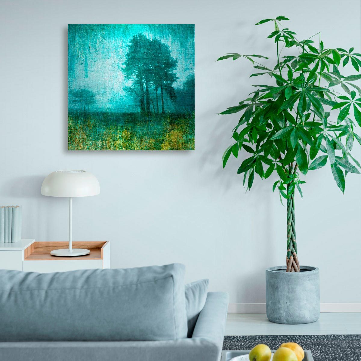 Large brushed aluminium print