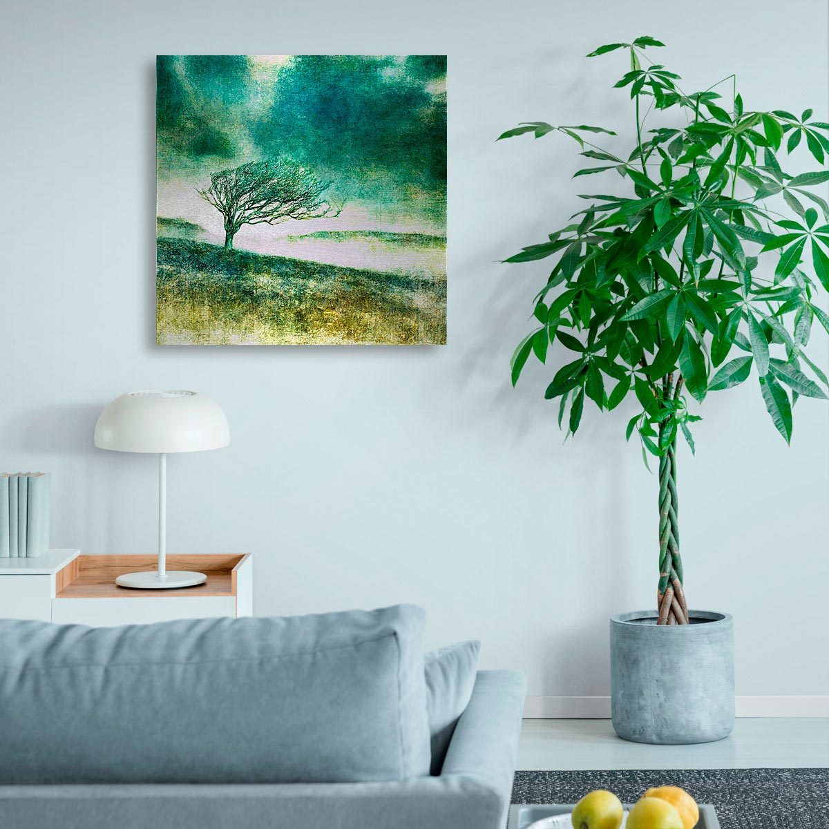 Large brushed aluminium print