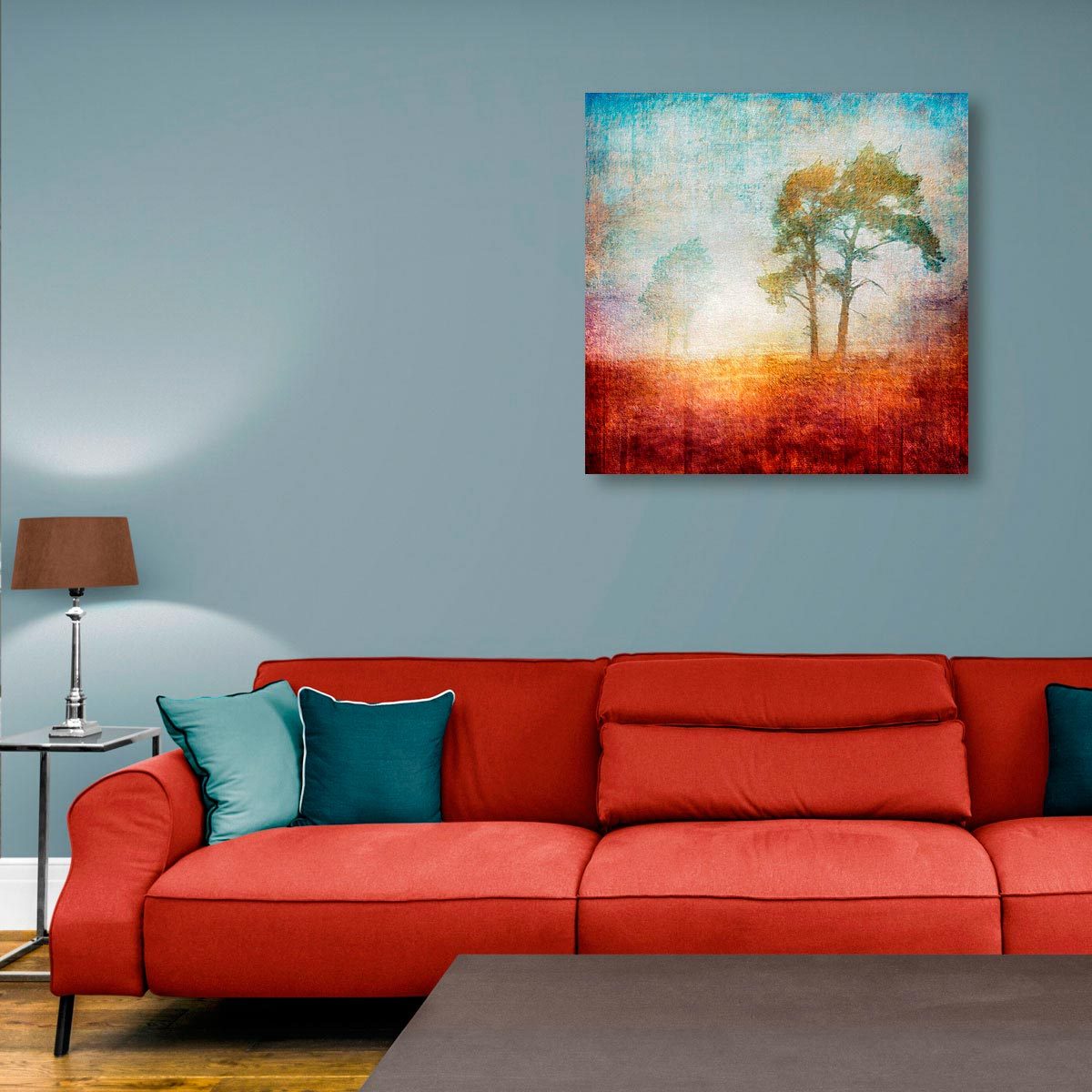 Large brushed aluminium print