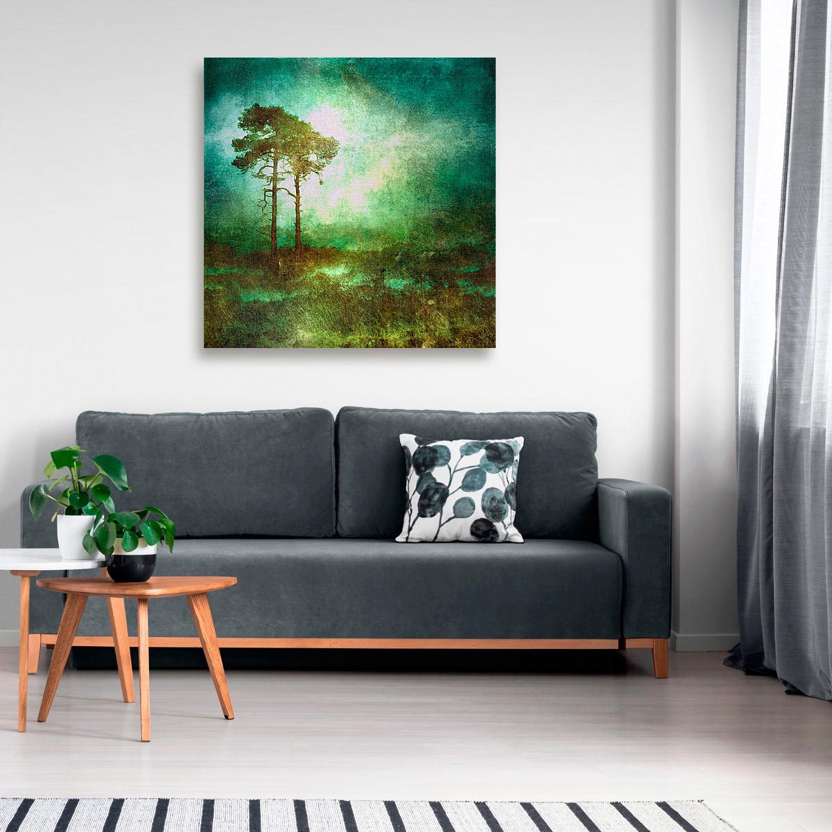 Large brushed aluminium print