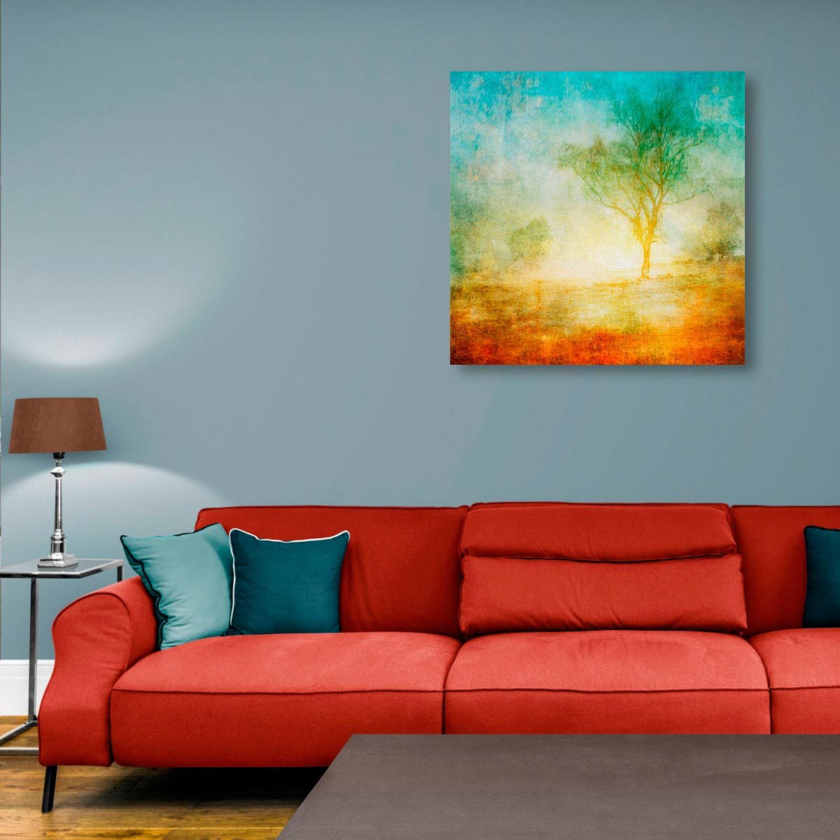 Large brushed aluminium print