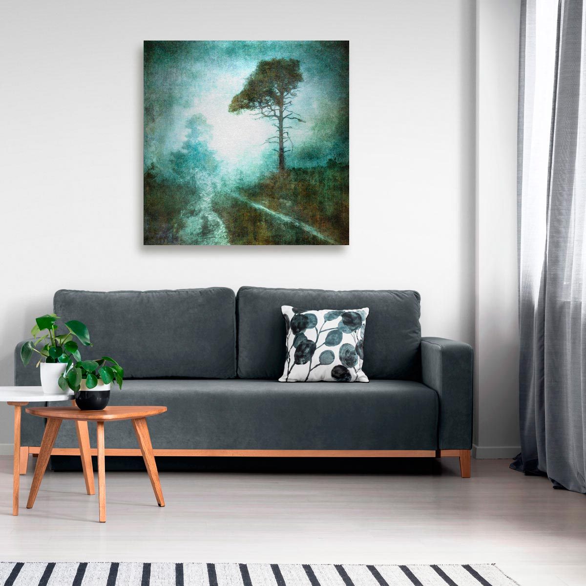 Large brushed aluminium print