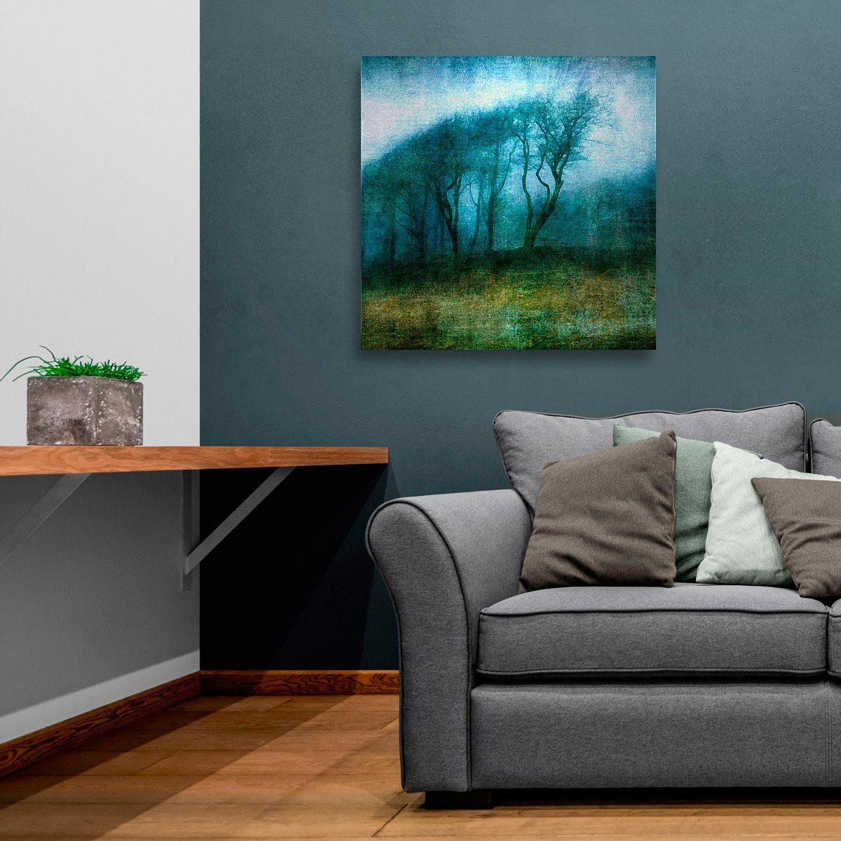 Large brushed aluminium print