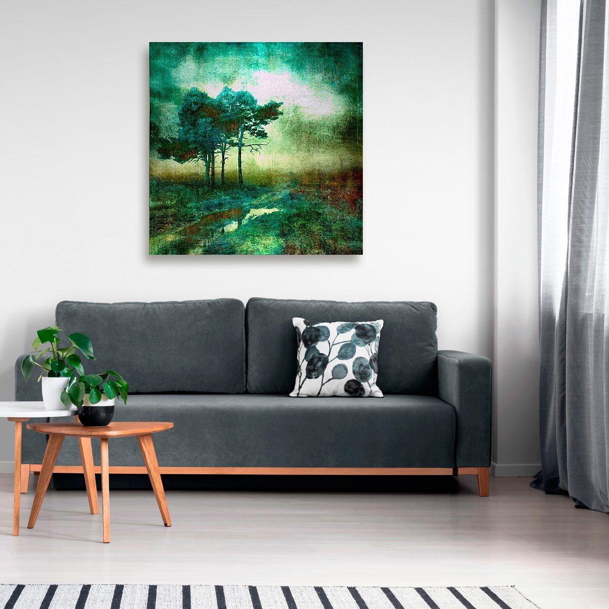 Large brushed aluminium print