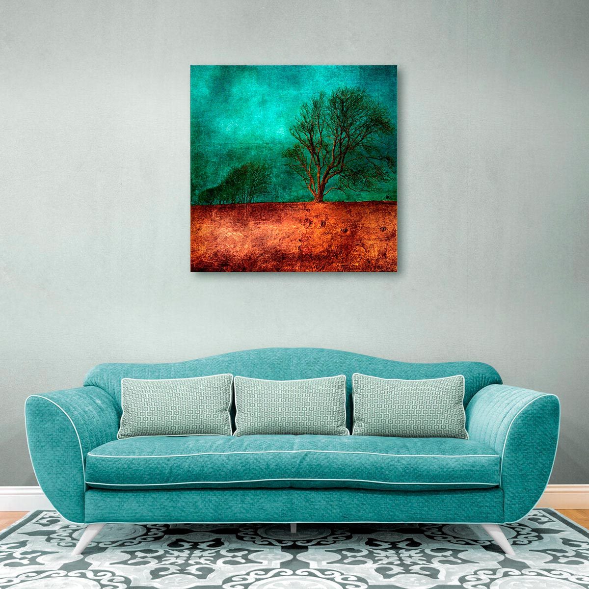 Large brushed aluminium print