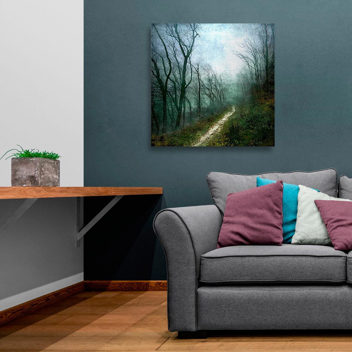 Large brushed aluminium print