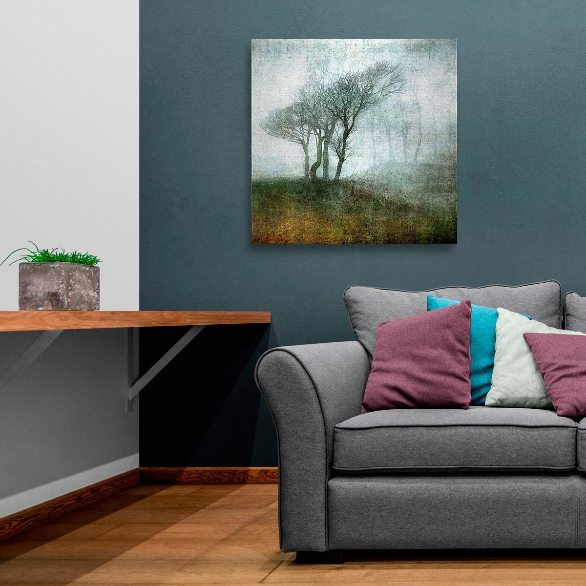 Large brushed aluminium print