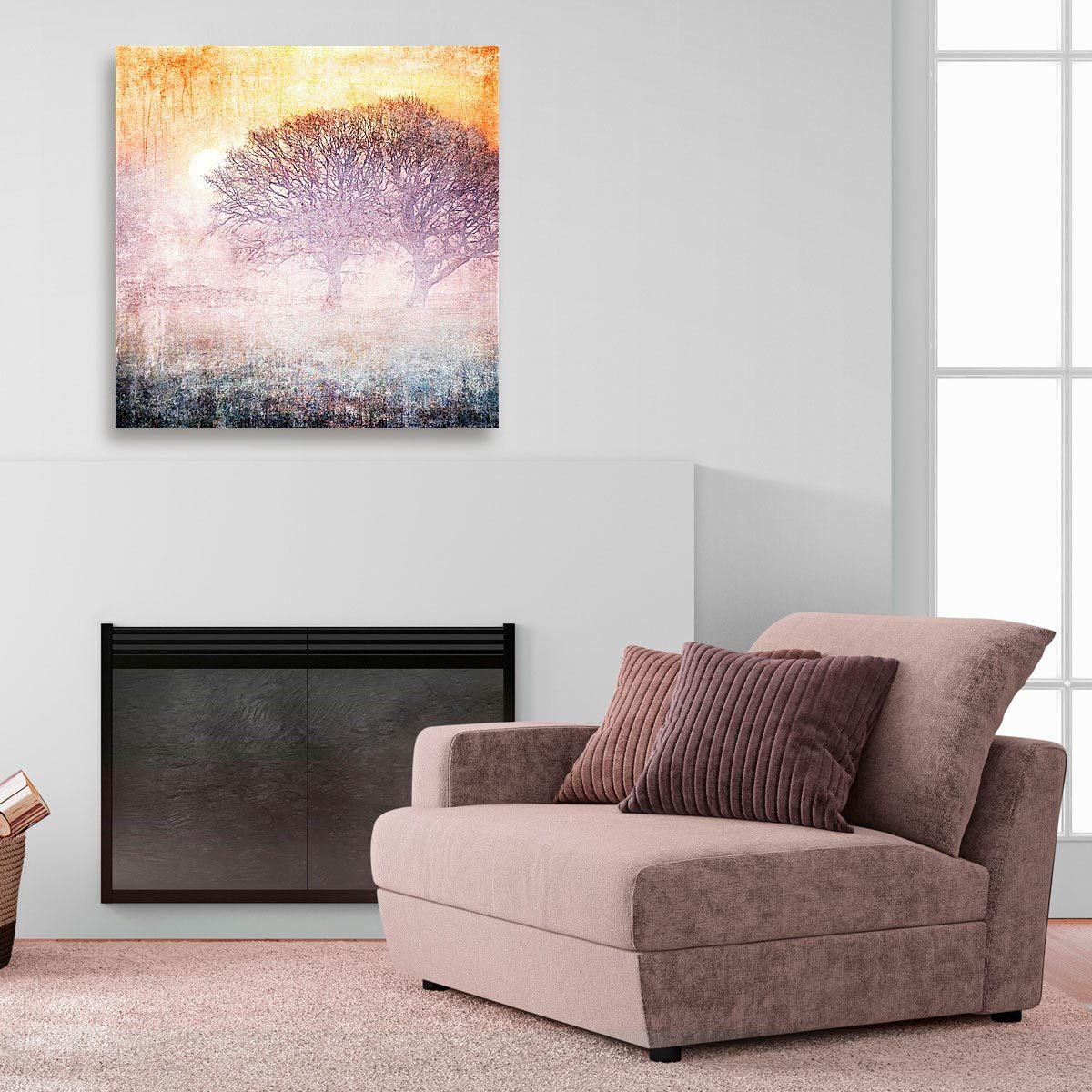 Large brushed aluminium print