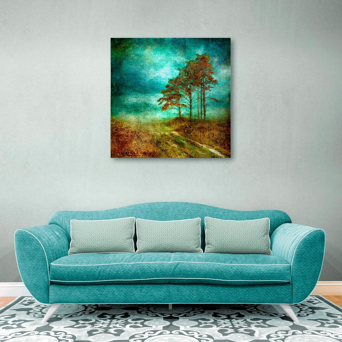 Large brushed aluminium print