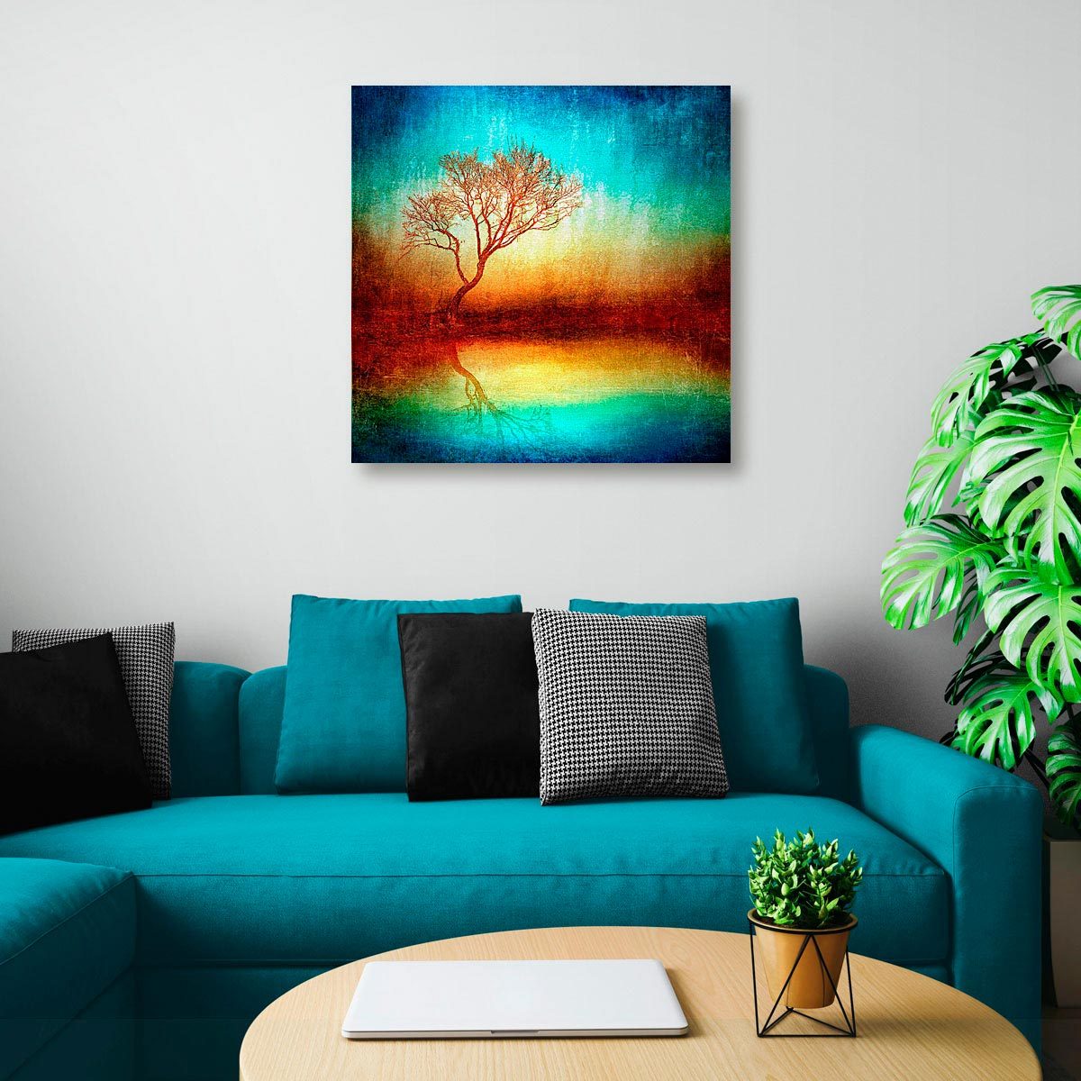 Large brushed aluminium print