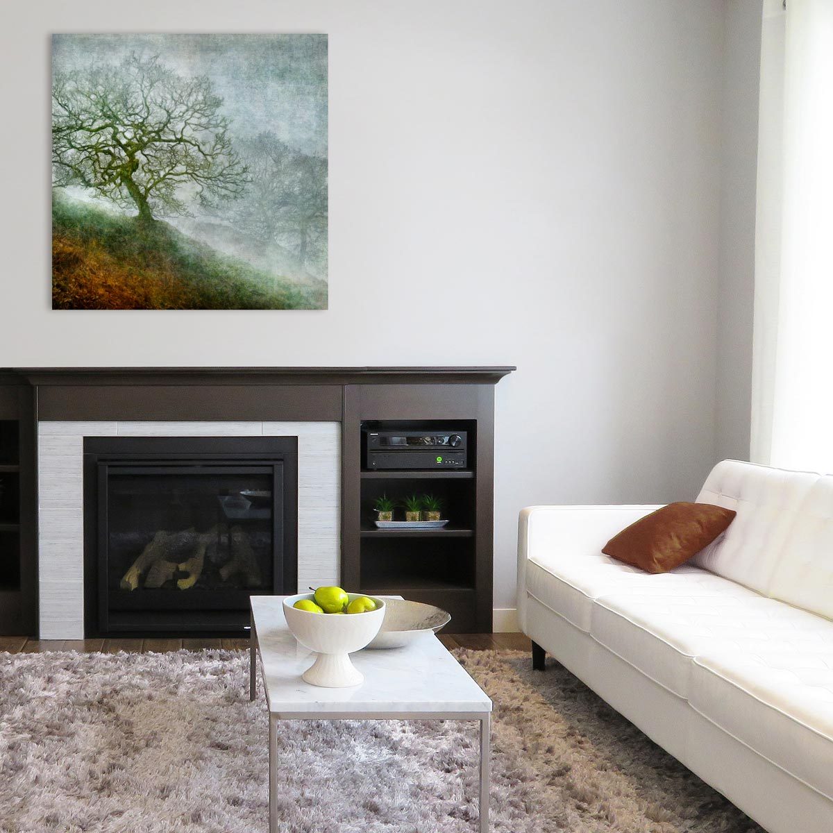 Large brushed aluminium print