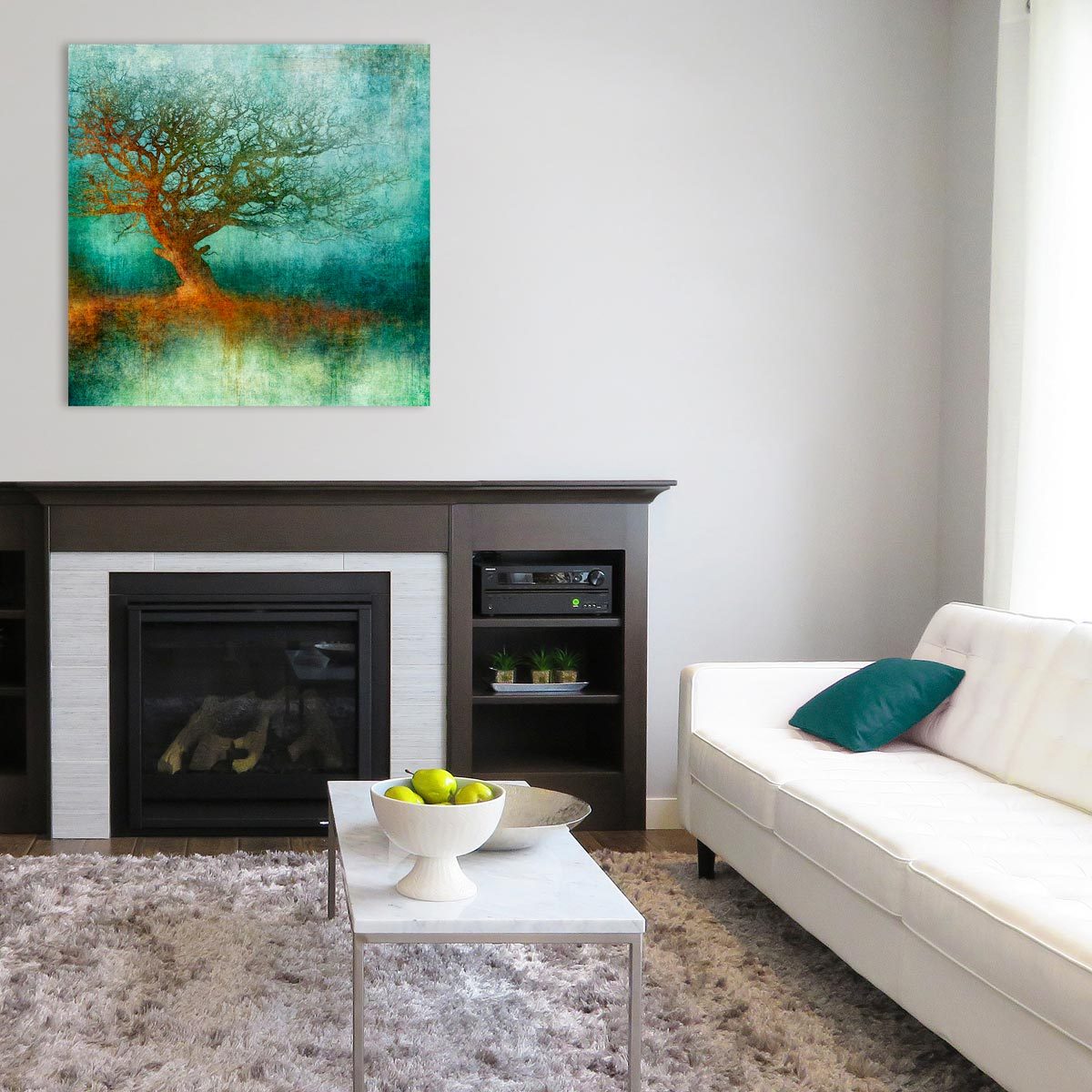 Large brushed aluminium print