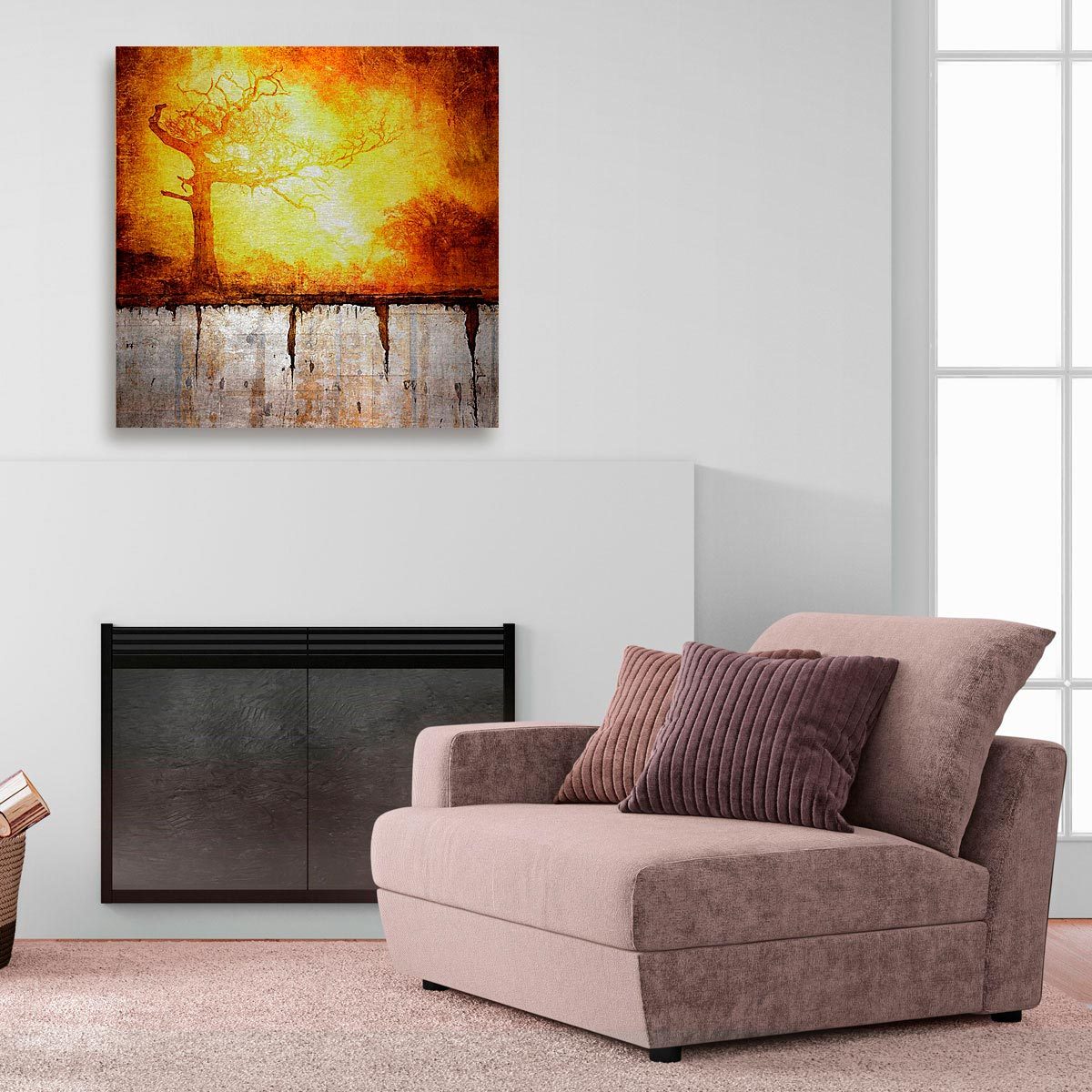 Large brushed aluminium print
