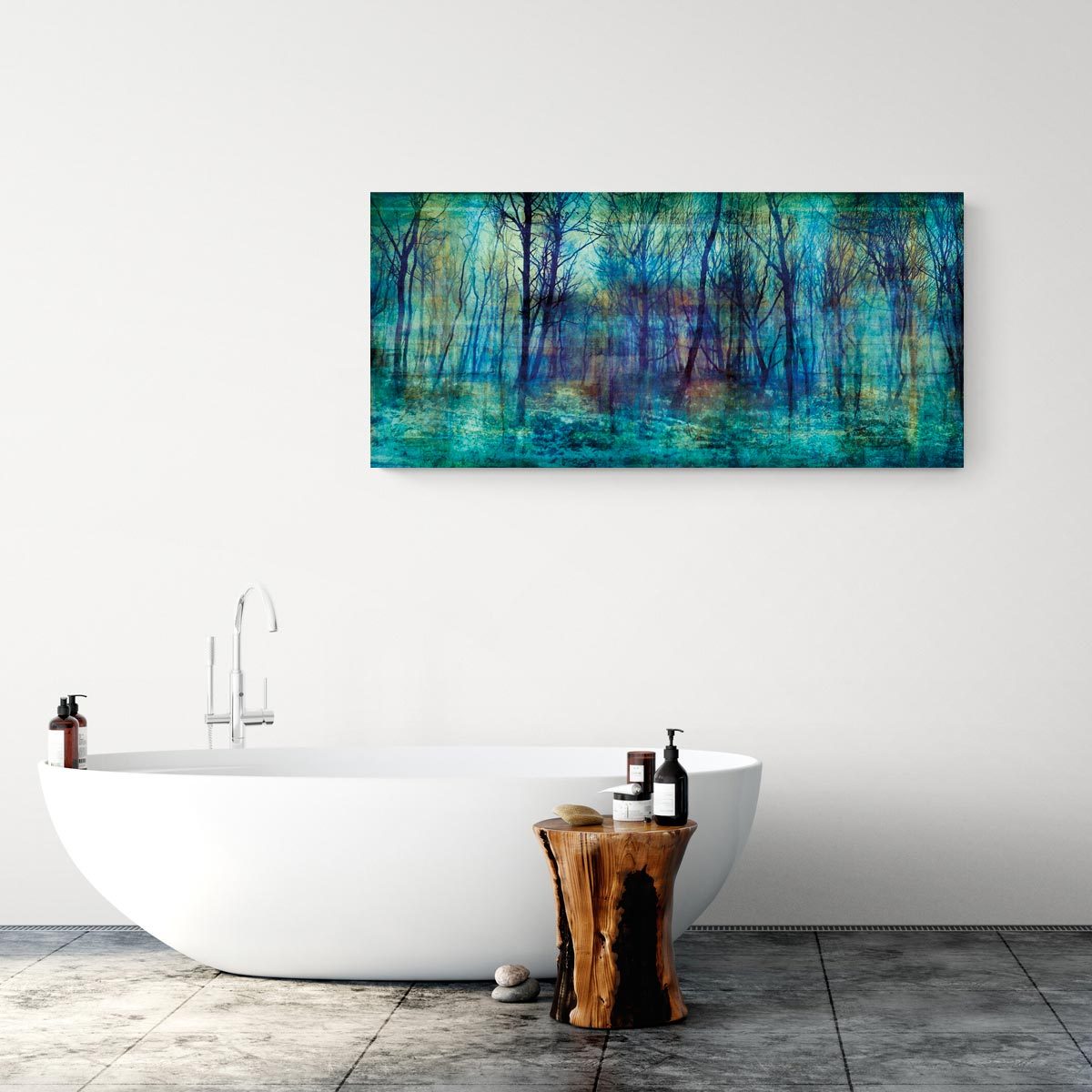 Large brushed aluminium panoramic print