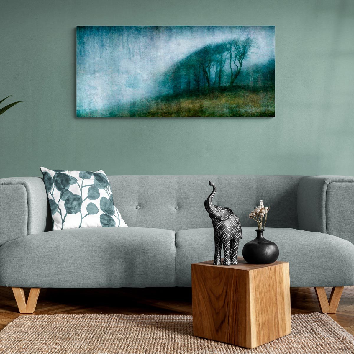 Large brushed aluminium panoramic print