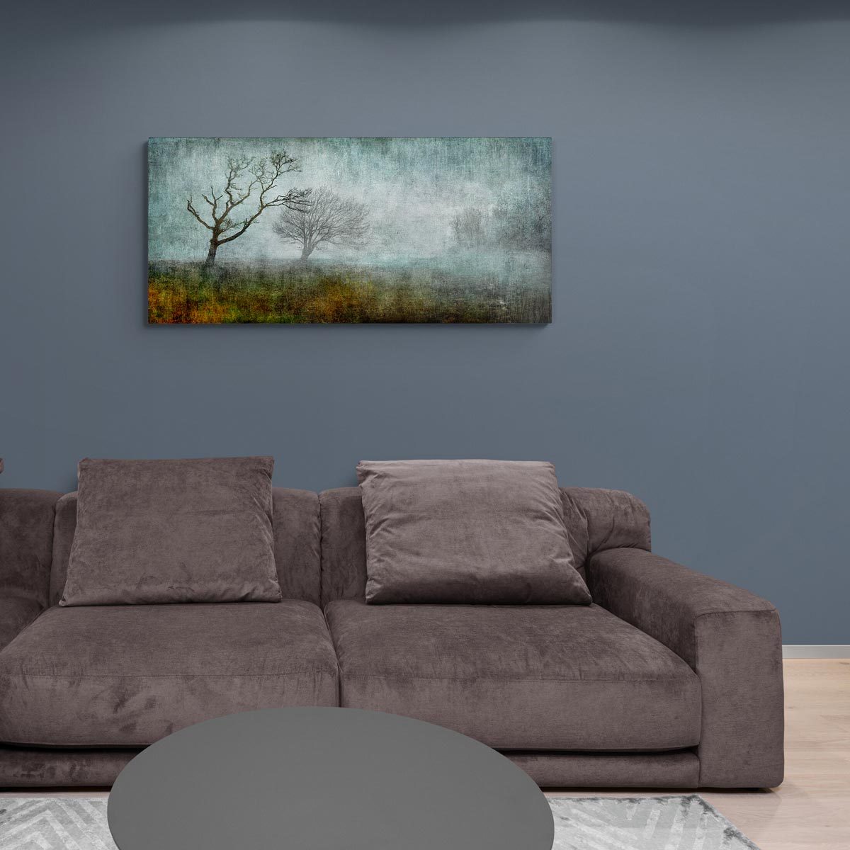Large brushed aluminium panoramic print