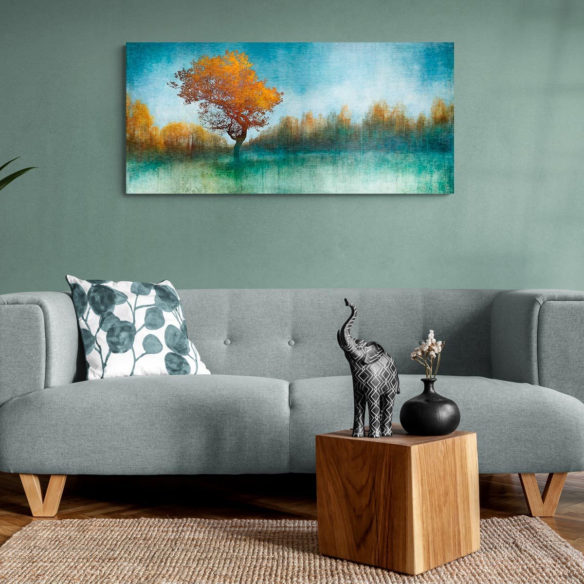 Large brushed aluminium panoramic print