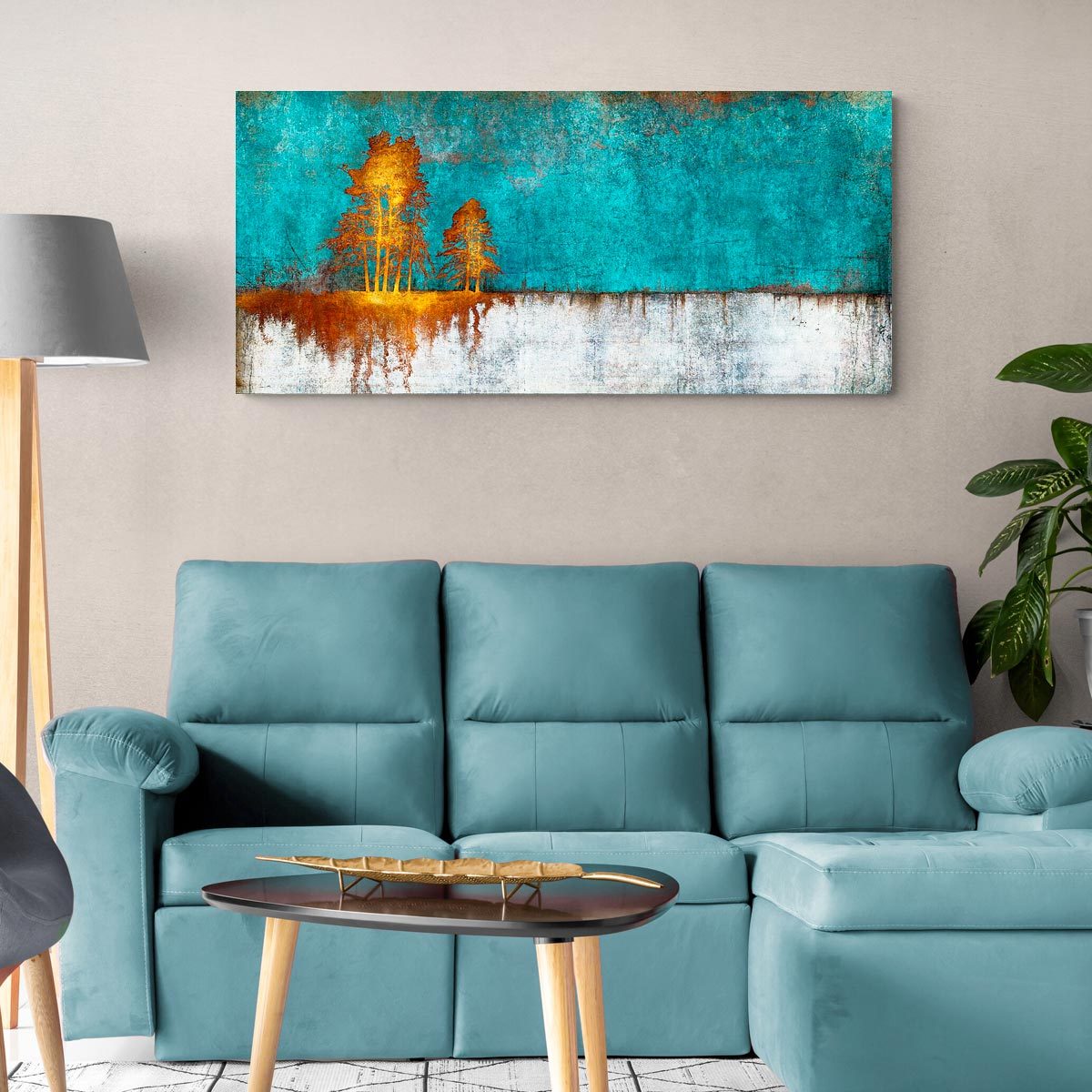 Large brushed aluminium panoramic print