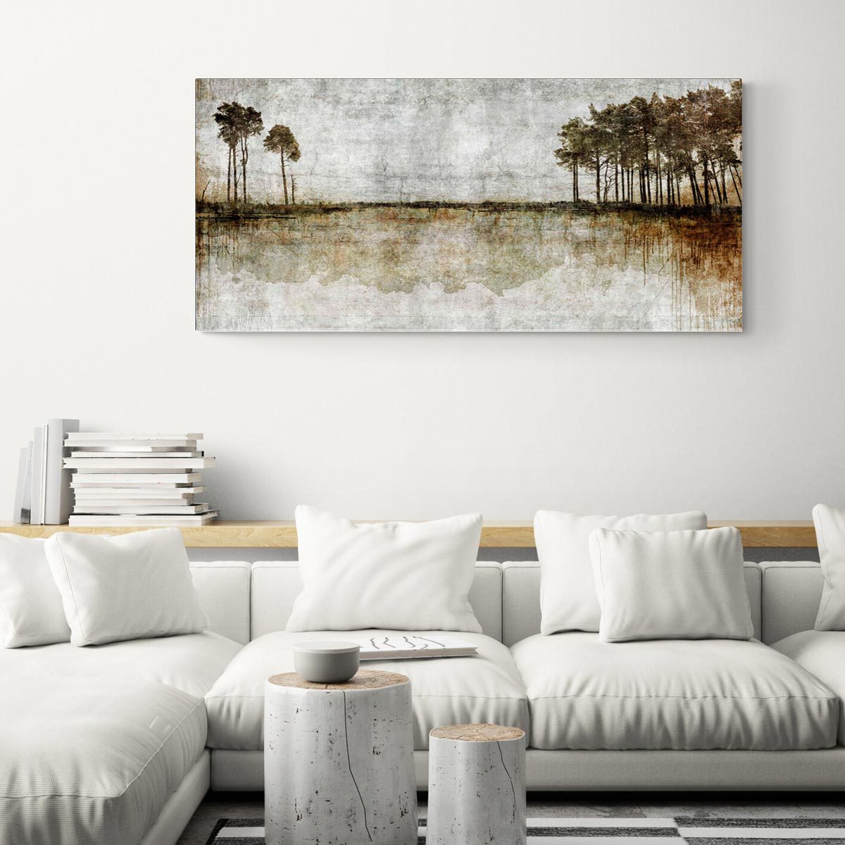 Large brushed aluminium panoramic print