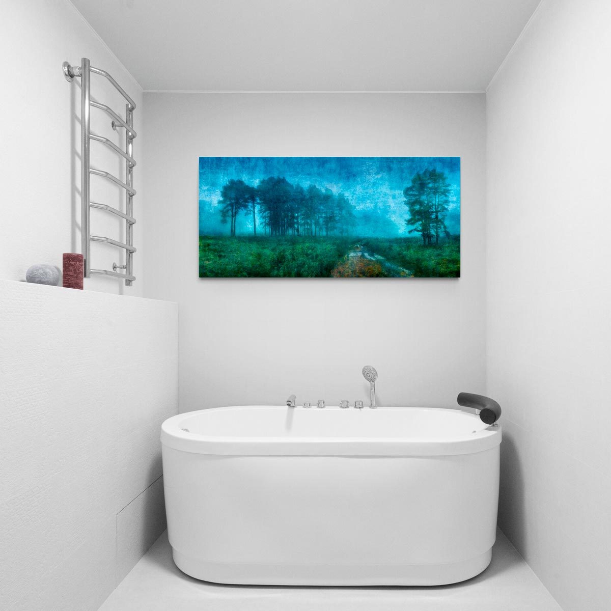 Large brushed aluminium panoramic print