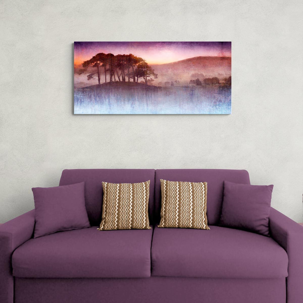 Large brushed aluminium panoramic print