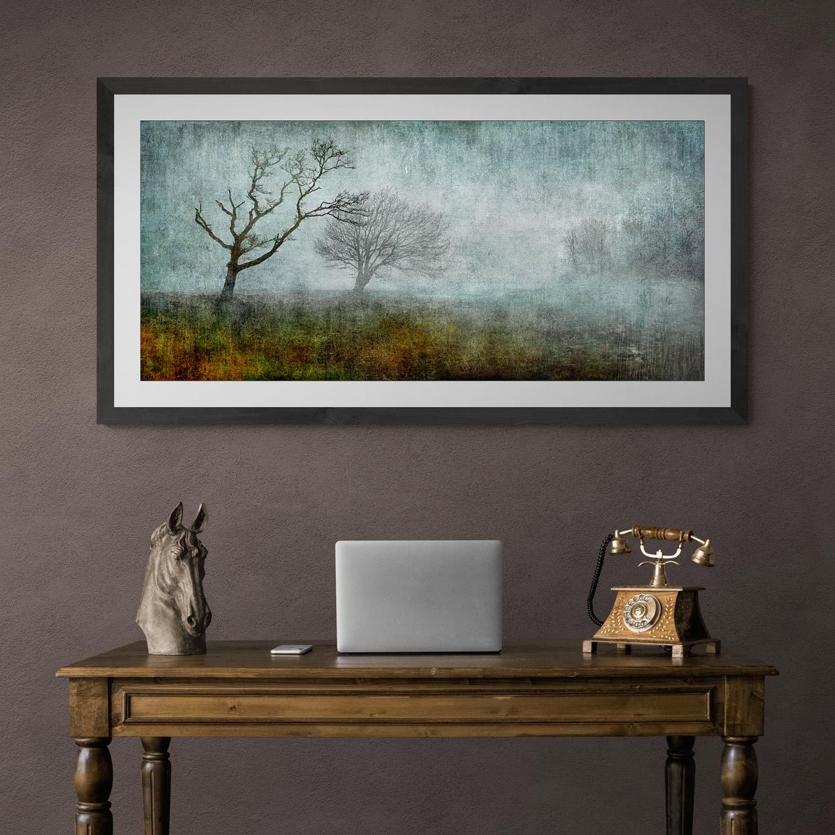 Large panoramic fine art print in frame (not included)