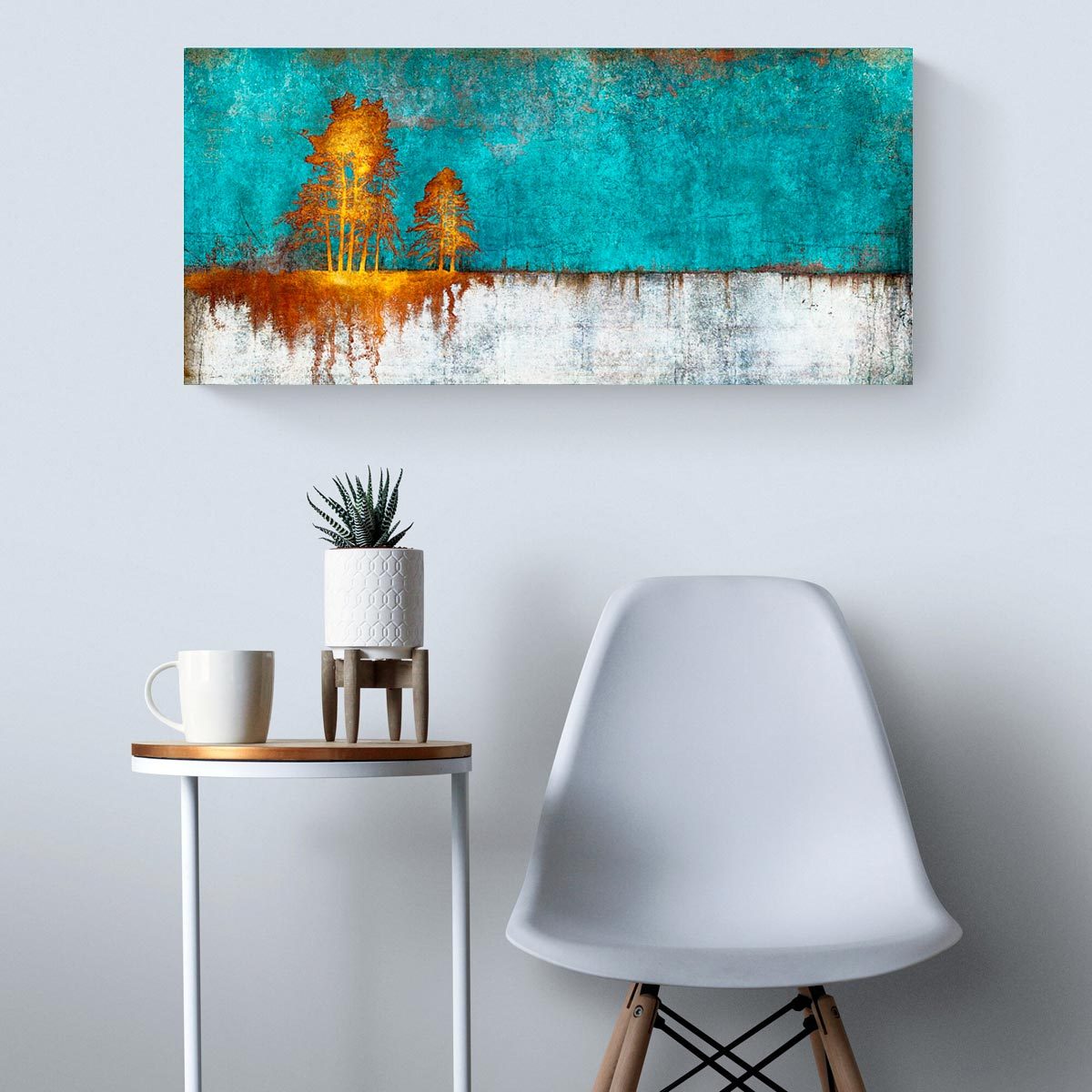 Medium brushed aluminium panoramic print