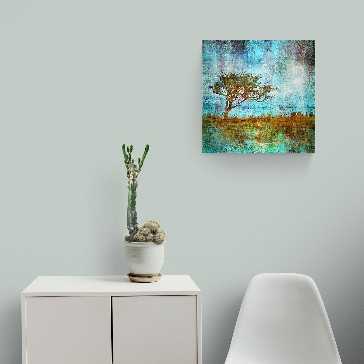 Medium brushed aluminium print