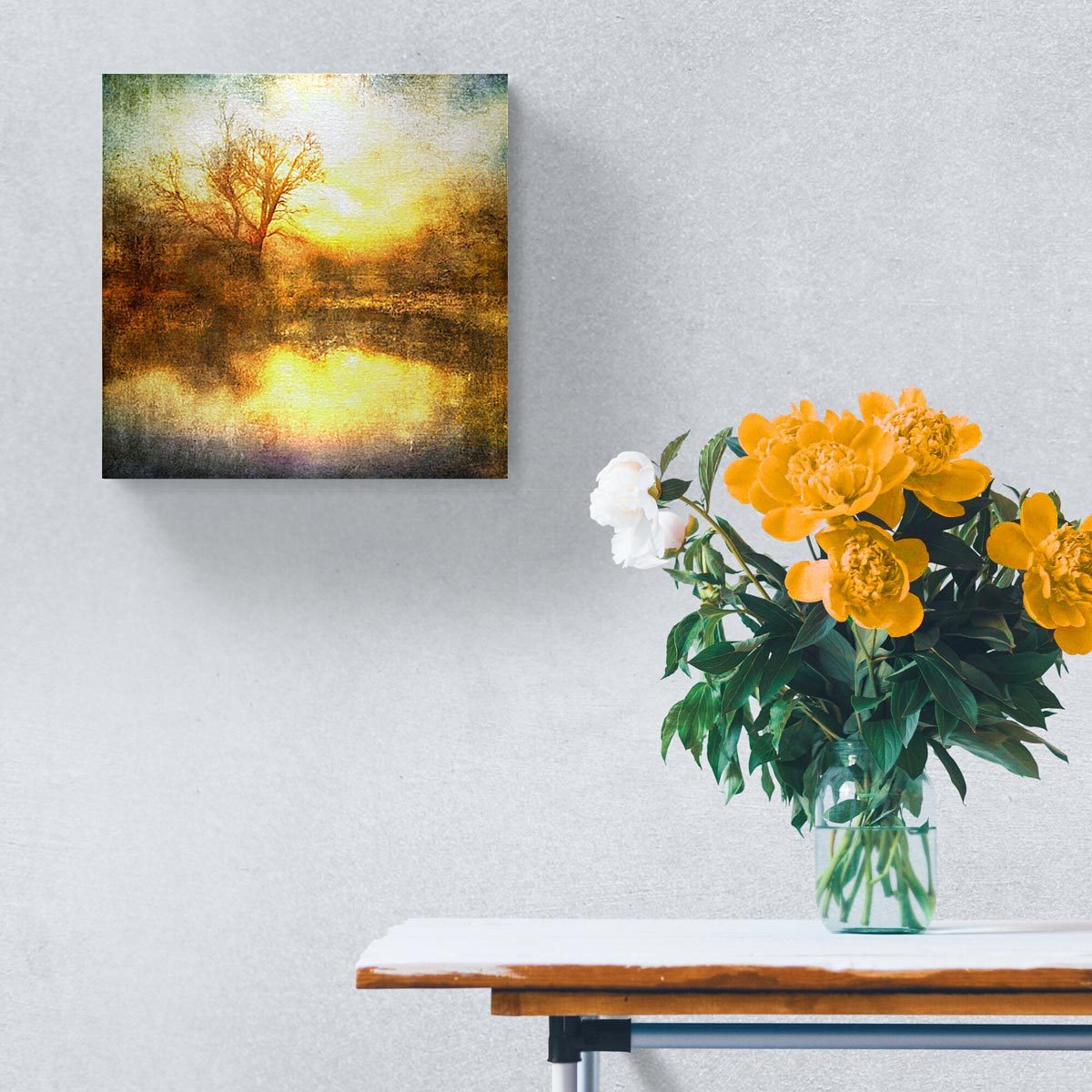 Large brushed aluminium print