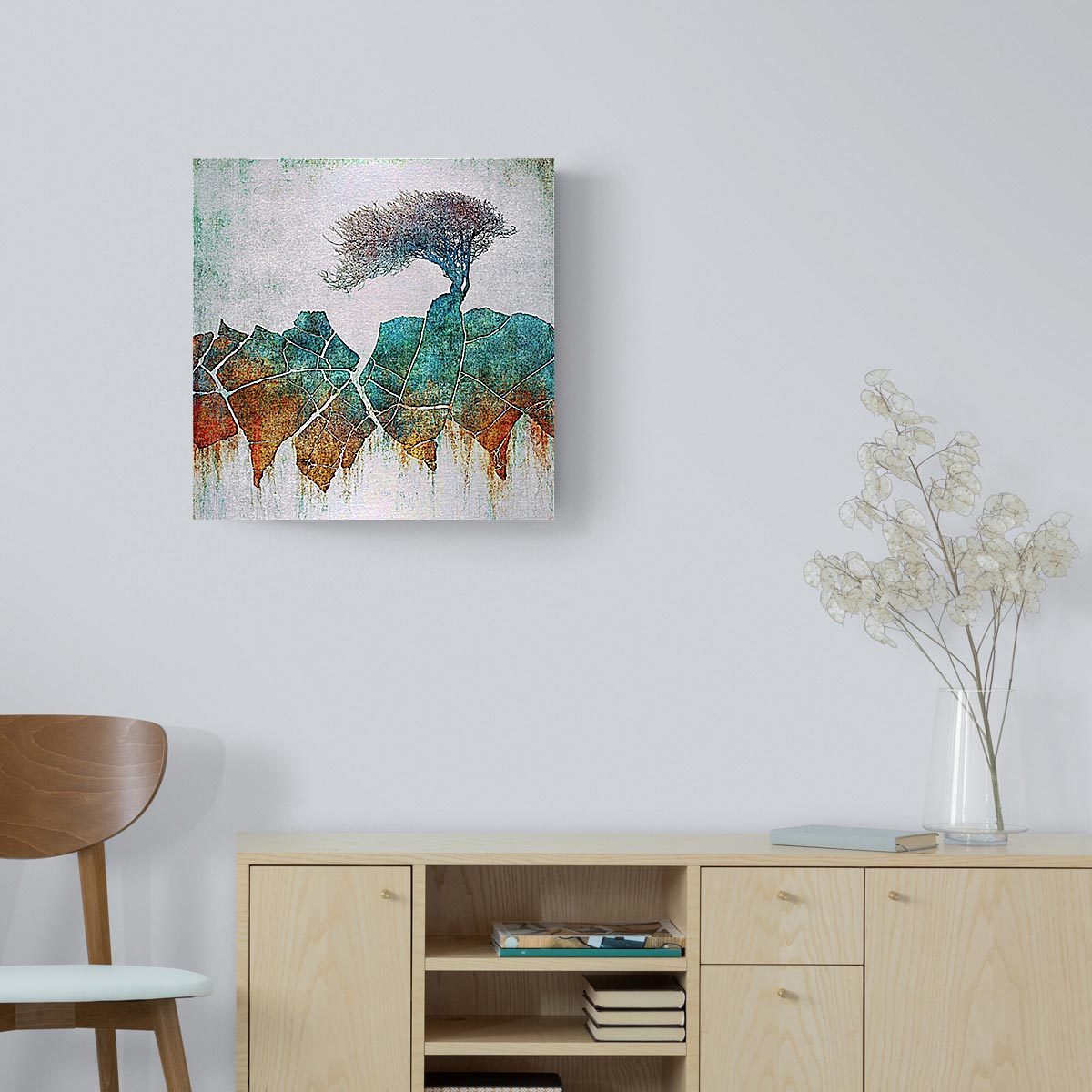 Medium brushed aluminium print