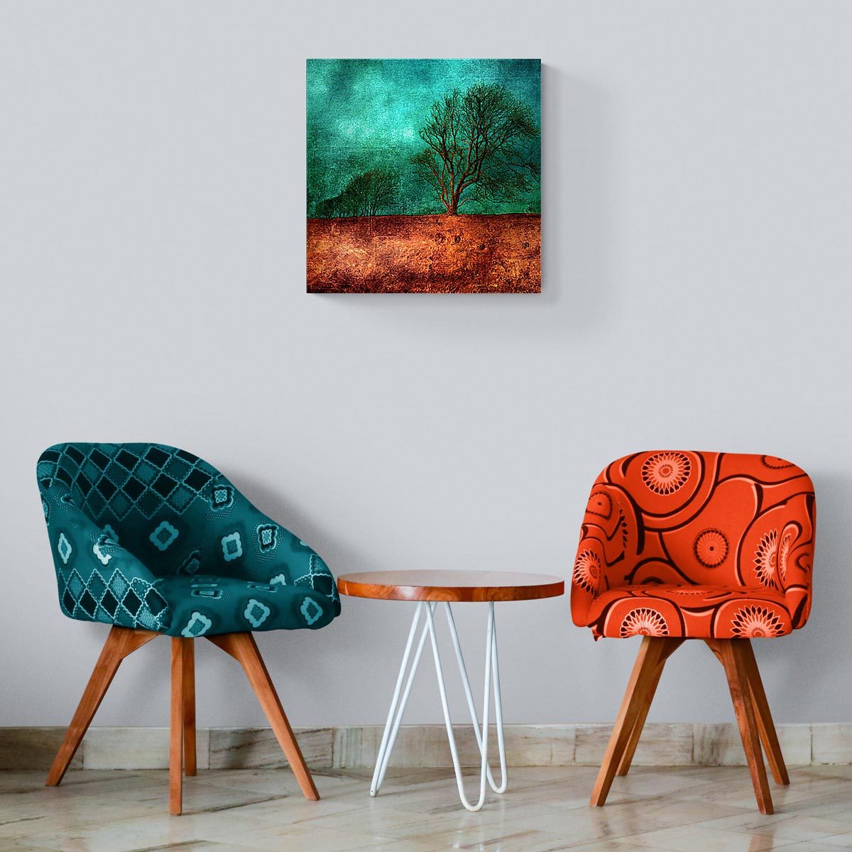 Medium brushed aluminium print