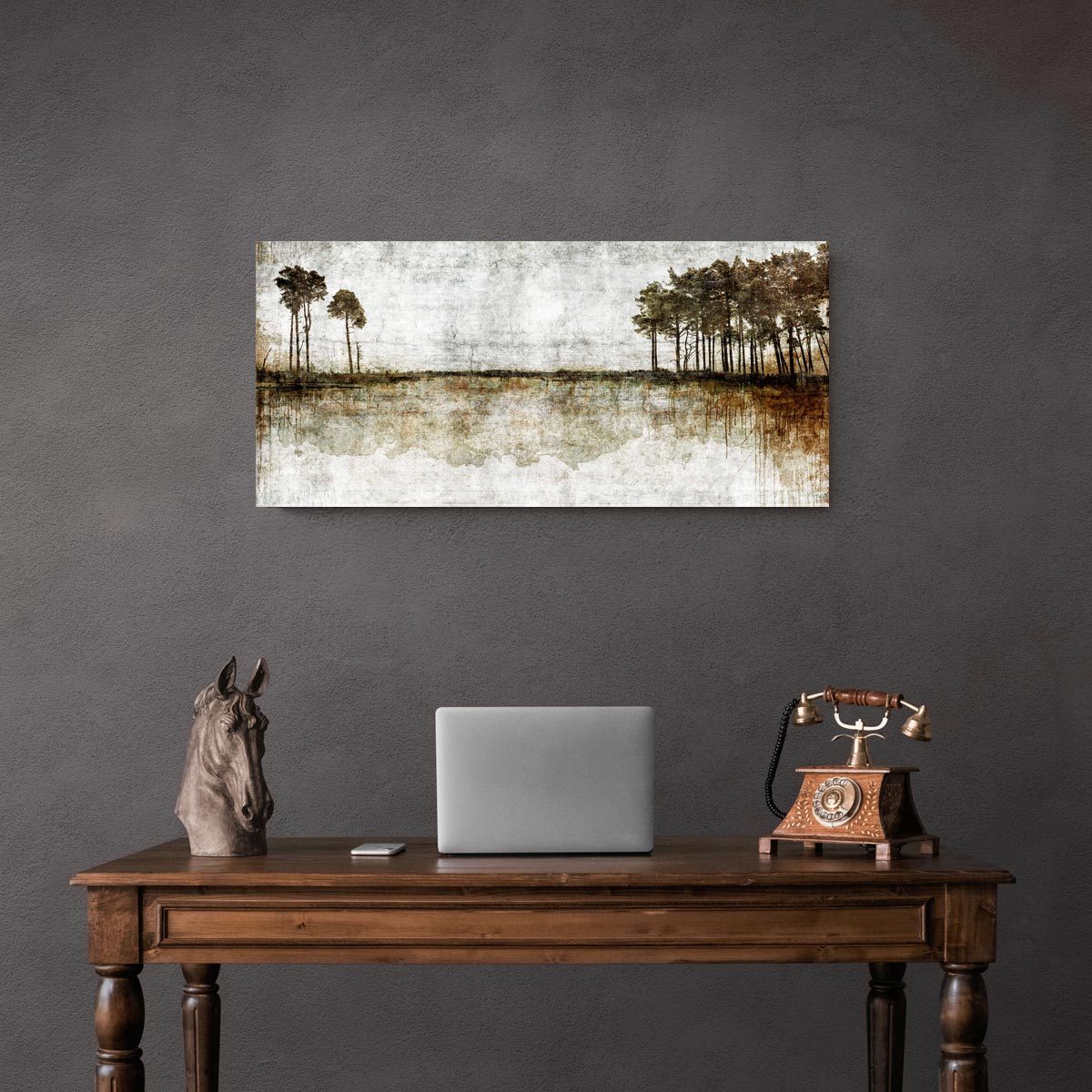 Medium brushed aluminium panoramic print