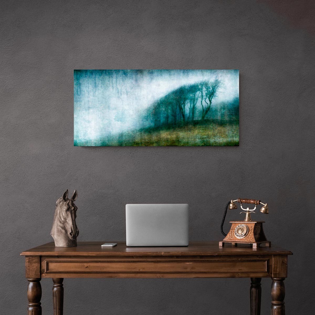 Medium brushed aluminium panoramic print