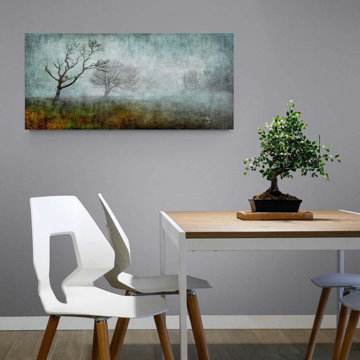 Medium brushed aluminium panoramic print