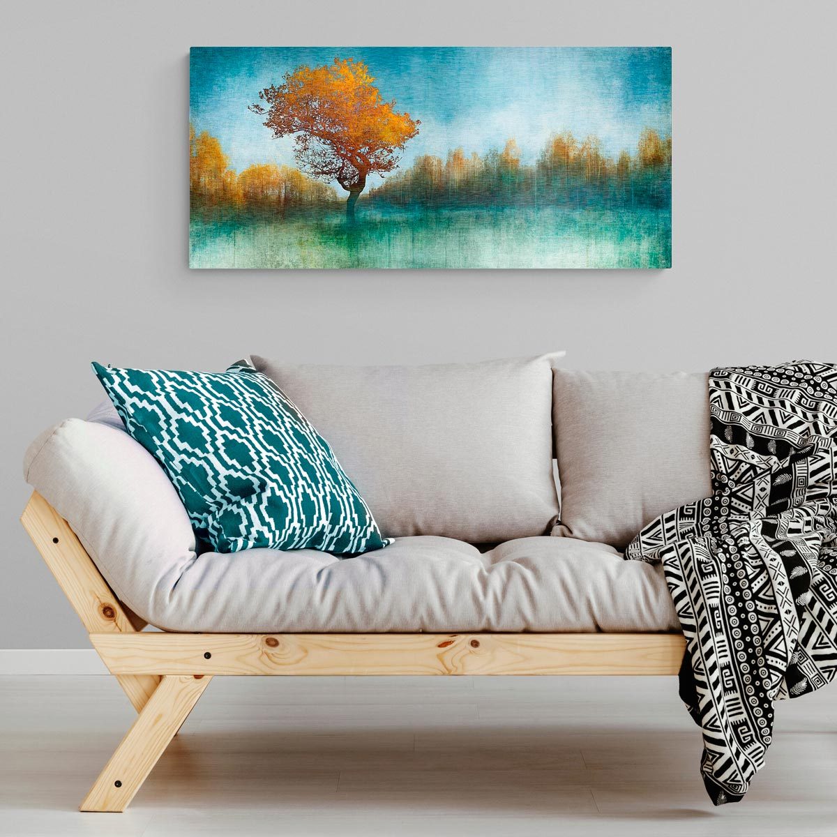 Medium brushed aluminium panoramic print