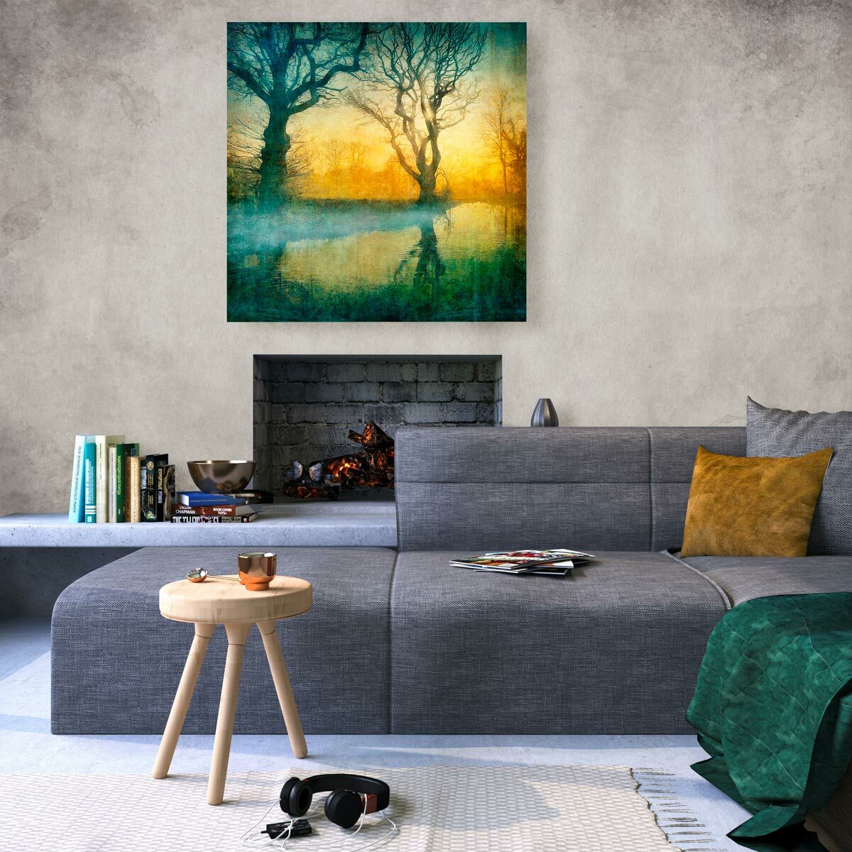 Large Brushed Aluminium Print