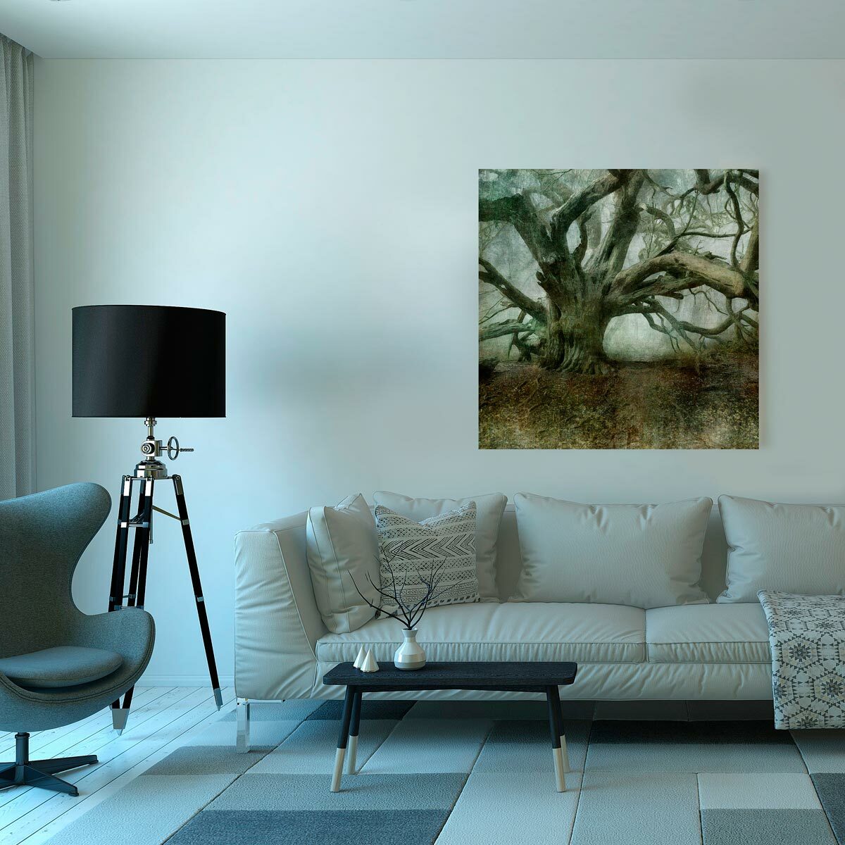 Large Brushed Aluminium Print