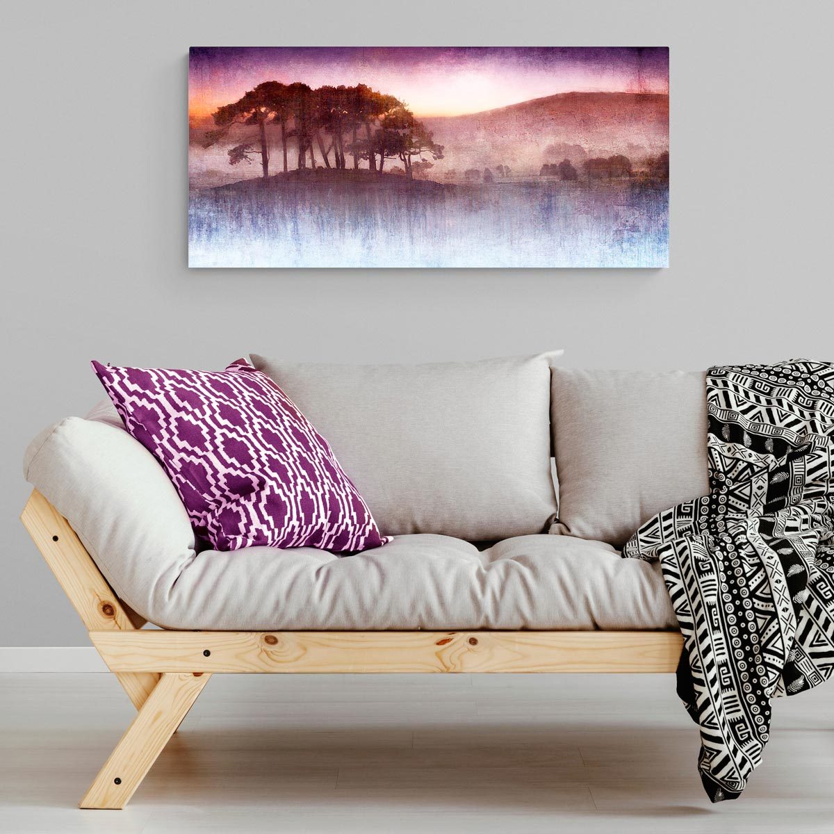 Medium brushed aluminium panoramic print